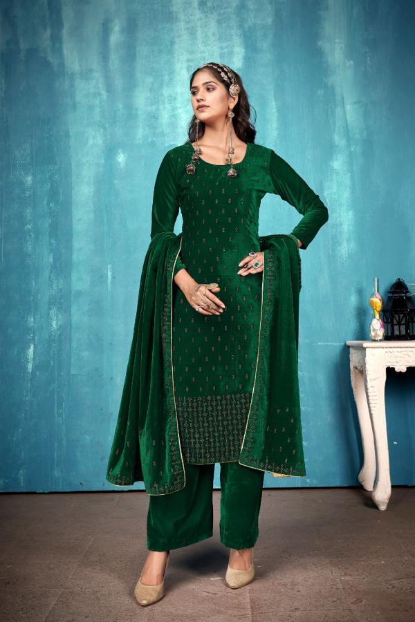 Bipson Zhalak 5001 To 5004 Velvet Wear Dress Material Collection 